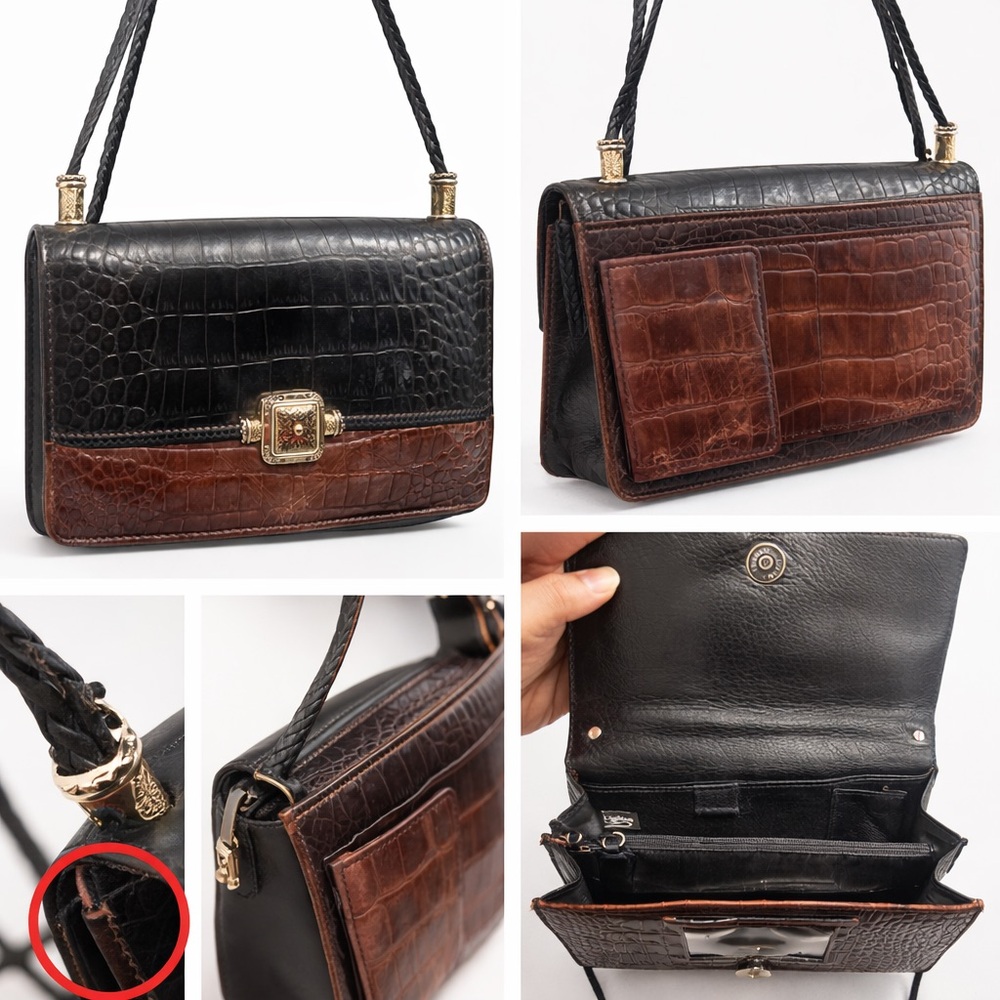 Brighton Black and Brown Crossbody Bag